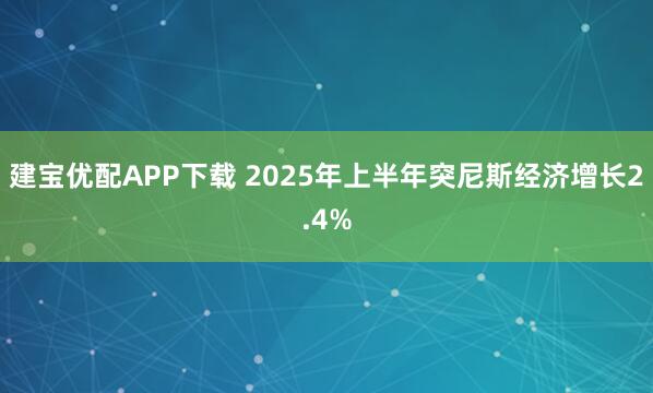 建宝优配APP下载 2025年上半年突尼斯经济增长2.4%