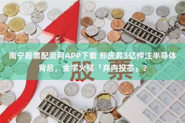 南宁股票配资网APP下载 郑庆昇3亿押注半导体背后，金字火腿「弃肉投芯」？