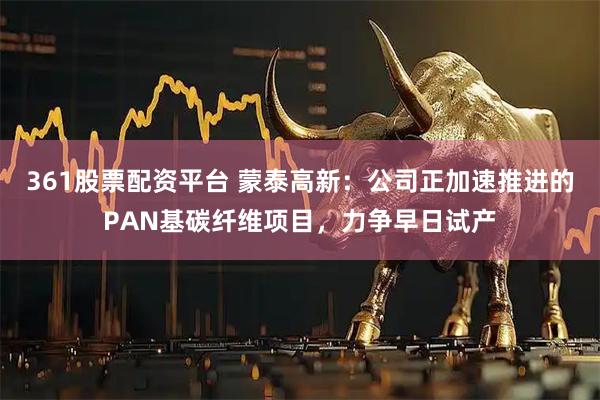 361股票配资平台 蒙泰高新：公司正加速推进的PAN基碳纤维项目，力争早日试产
