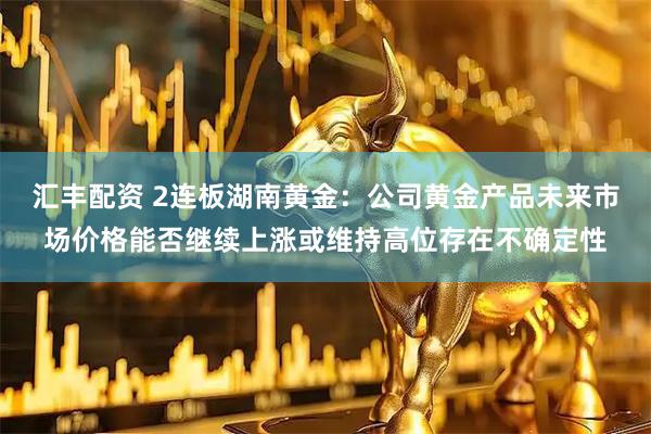 汇丰配资 2连板湖南黄金：公司黄金产品未来市场价格能否继续上涨或维持高位存在不确定性